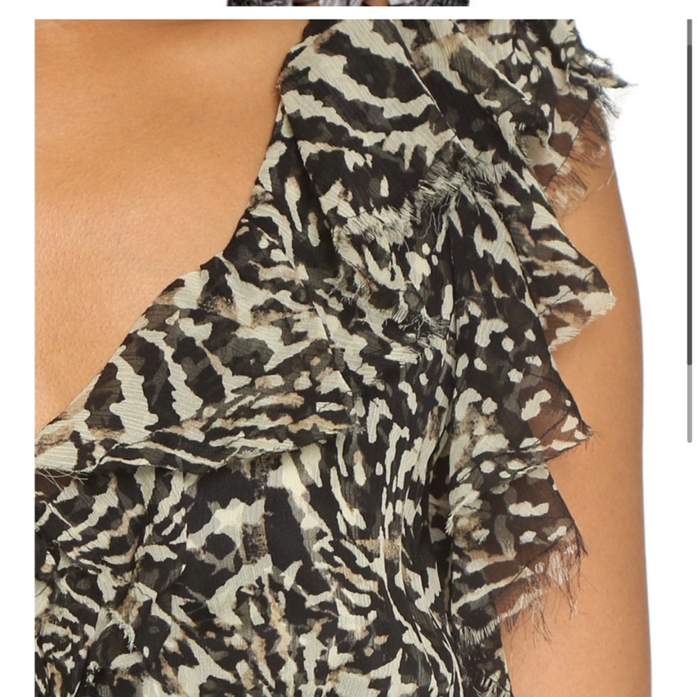 L’Agence Sophie Ruffle-Trim Flutter Maxi Dress, Size 2 - Picture 7 of 9